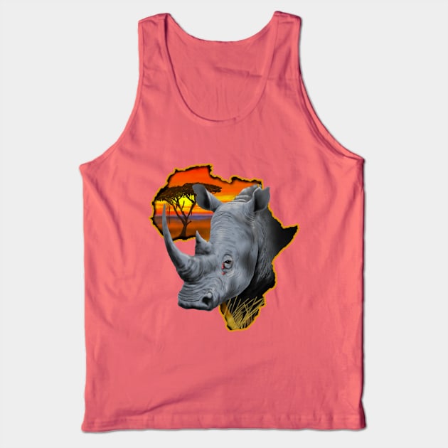 Rhino Tears Tank Top by StephenBibbArt